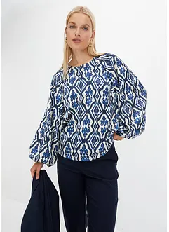 Gedessineerde blouse van satijn, bonprix