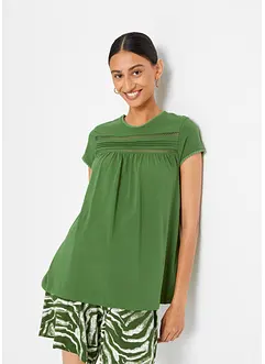Katoenen shirt met kant, bonprix