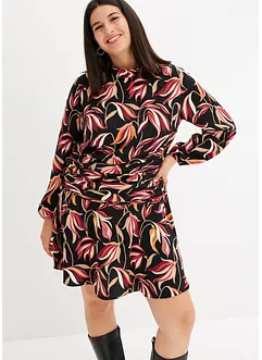 Mini jurk met drapering, bonprix