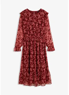 Wijd uitlopende chiffon jurk, bonprix