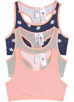 Meisjes bralette met biologisch katoen (set van 3), bonprix