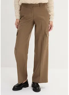 Wollen cargo broek, wijd model, bonprix