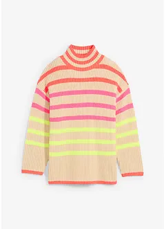 Oversized trui met neon strepen, bonprix