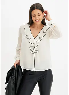 Chiffon blouse met volants, bonprix