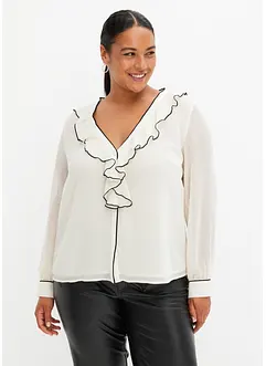 Chiffon blouse met volants, bonprix