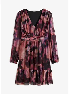 Gedessineerde mesh jurk, bonprix