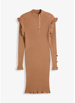 Gebreide jurk met volants, bonprix