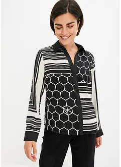 Gedessineerde blouse van satijn, bonprix