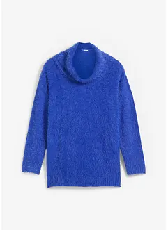 Oversized fluffy trui met een col, bonprix