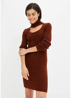 Gebreide jurk met col, bonprix