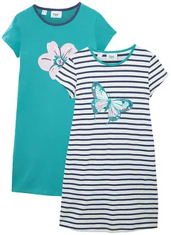 Nachthemd van katoen met korte mouwen (set van 2), bonprix