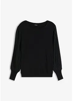 Trui met geplisseerde mouwen, bonprix