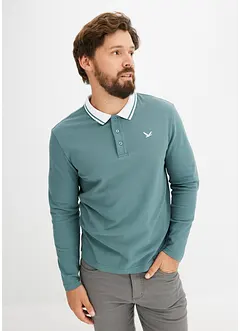 Piqué poloshirt van biologisch katoen, lange mouw, bonprix