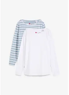 Longsleeve met boothals (set van 2), bonprix