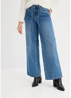 Wide leg jeans met mid waist, bonprix