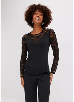 Longsleeve met kant, bonprix