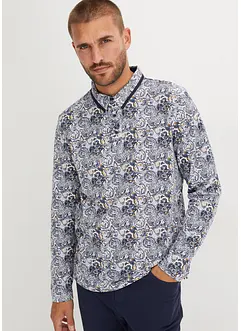 Piqué poloshirt met print van puur biologisch katoen, lange mouw, bonprix