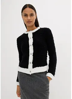 Kort bouclé vest van wol, bonprix