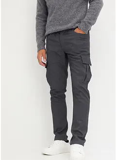 Regular fit cargo broek van flanel met bandplooien, straight, bonprix