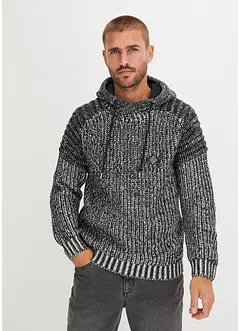 Grof gebreide hoodie met bikerdetails, bonprix