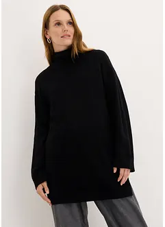 Lange, fijngebreide trui met zijsplitten, bonprix