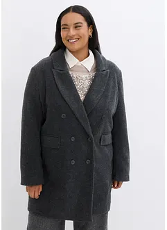 Korte coat wollen look met dubbele knopen, bonprix