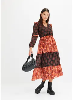 Midi jurk van chiffon, bonprix