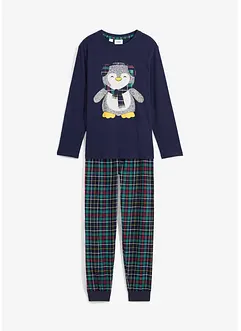 Kinderen pyjama met flanellen broek en biologisch katoen (2-dlg. set), bonprix