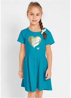 Jersey jurk van biologisch katoen (set van 2), bonprix