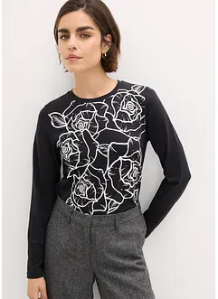 Longsleeve met rozenprint, bonprix