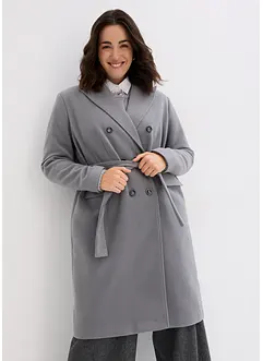 Korte coat in wollen look met dubbele knopen, bonprix