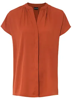 Blouse met korte mouwen en blinde knoopsluiting, bonprix