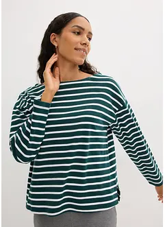 Longsleeve van biologisch katoen met boothals (set van 2), bonprix