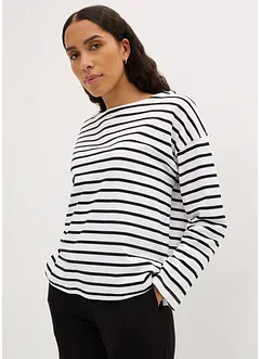 Longsleeve van biologisch katoen met boothals (set van 2), bonprix