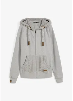 Sweatvest met gebreide capuchon en zakken, bonprix