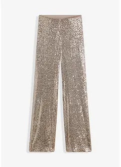 Jersey broek met pailletten, bonprix