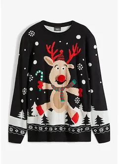 Fijn gebreide trui met kerstmotief, bonprix
