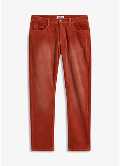 Regular fit stretch corduroy broek in washed out look, straight, bonprix