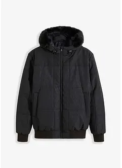 Gewatteerde jas in bomberstijl met capuchon, bonprix