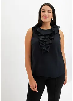 Mouwloze blouse met ruches, bonprix