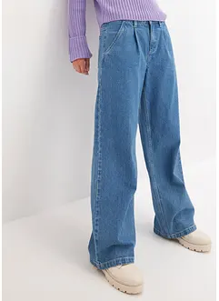 Wide leg jeans met mid waist, bonprix