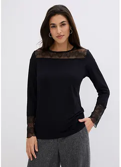 Longsleeve met kant, bonprix