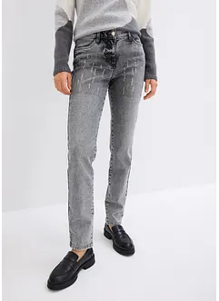 Slim fit jeans met stras, bonprix