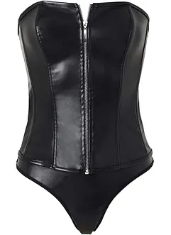 Bustier en string van imitatieleer (2-dlg. set), bonprix