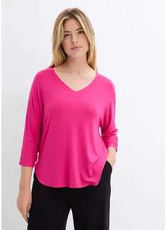 Shirt met 3/4 mouwen in een mix van viscose en elastan, bonprix