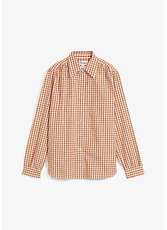 Oversized geruite blouse met pofmouwen, bonprix
