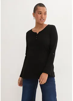 Shirt met knoopsluiting van biologisch katoen, bonprix