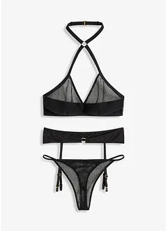 Bralette + string + jarretels (3-dlg. set), VENUS