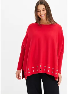 Poncho trui met eyelets, bonprix