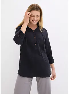 Mousseline blouse met capuchon, bonprix